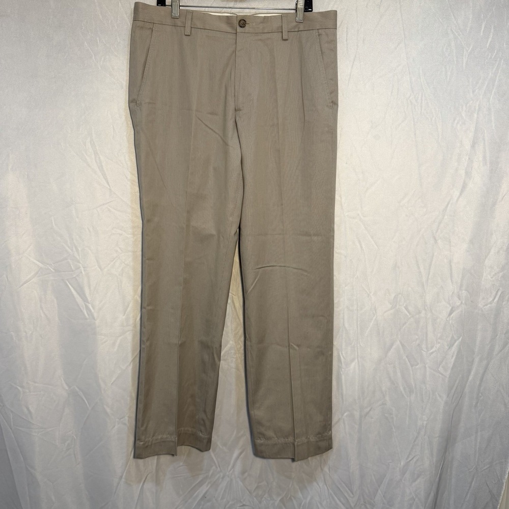 banana republic Textured Taupe Dress Khaki Pants Flat Front Beige 36x32